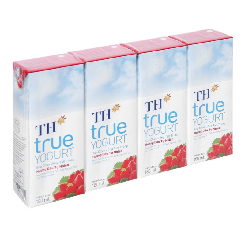 Sữa Chua Uống TH Dâu 180mlx4