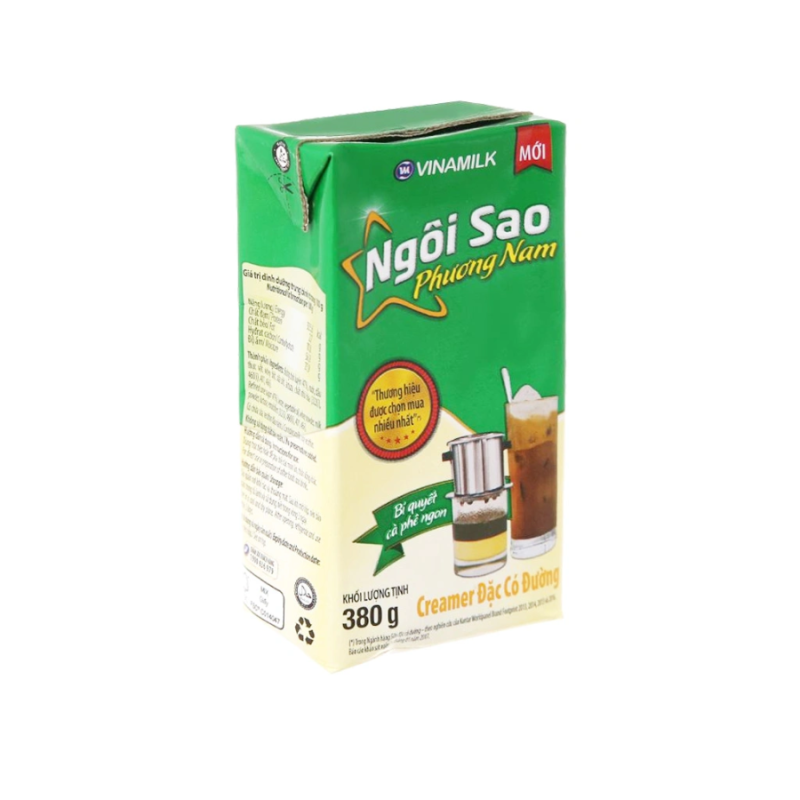 Sữa đặc Ngôi Sao Phương Nam nhãn xanh lá hộp giấy 380g