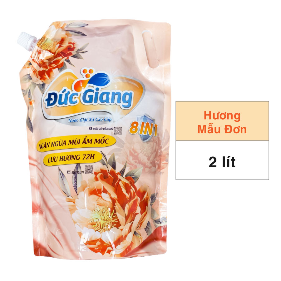 Nước Giặt Đức Giang 2kg Hương Mẫu Đơn 2kg