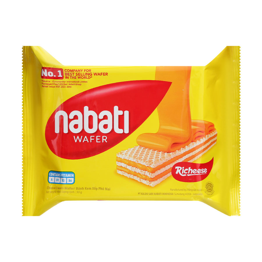 Bánh kem xốp phô mai Richeese Nabati Cheese Cream Wafer 50g