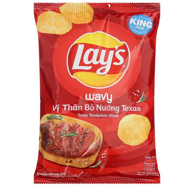 Bánh snack Lay's Wavy than bò nướng Texas 50g