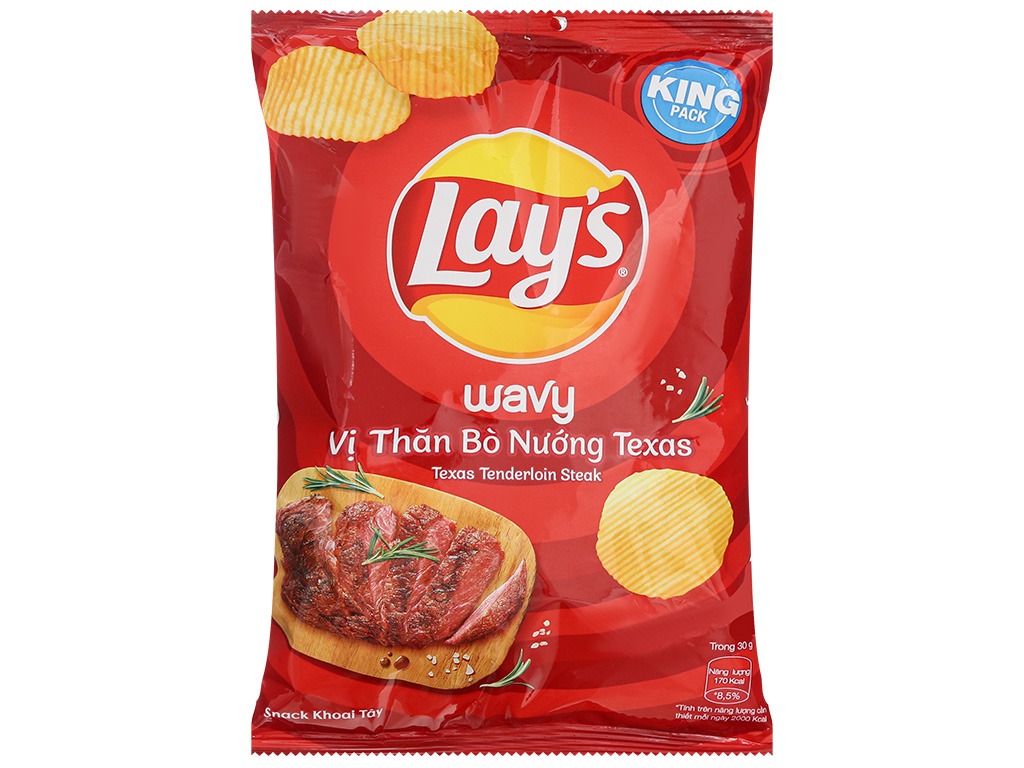Bánh snack Lay's Wavy than bò nướng Texas 50g