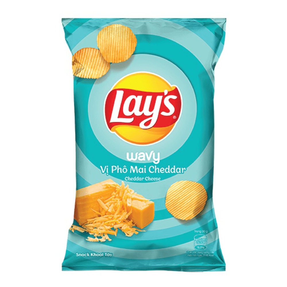 Bánh snack Lay's Wavy vị phô mai Cheddar 28g