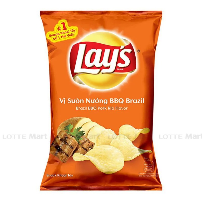 Bánh snack Lay's vị sườn nướng BBQ Brazil 29g