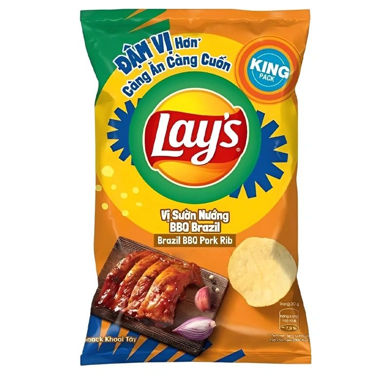 Bánh snack Lay's vị sườn nướng BBQ Brazil 50g