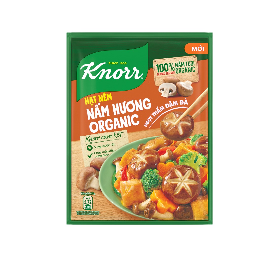 Hạt Nêm KNORR Nấm Hương Organic, Rau Củ 380g