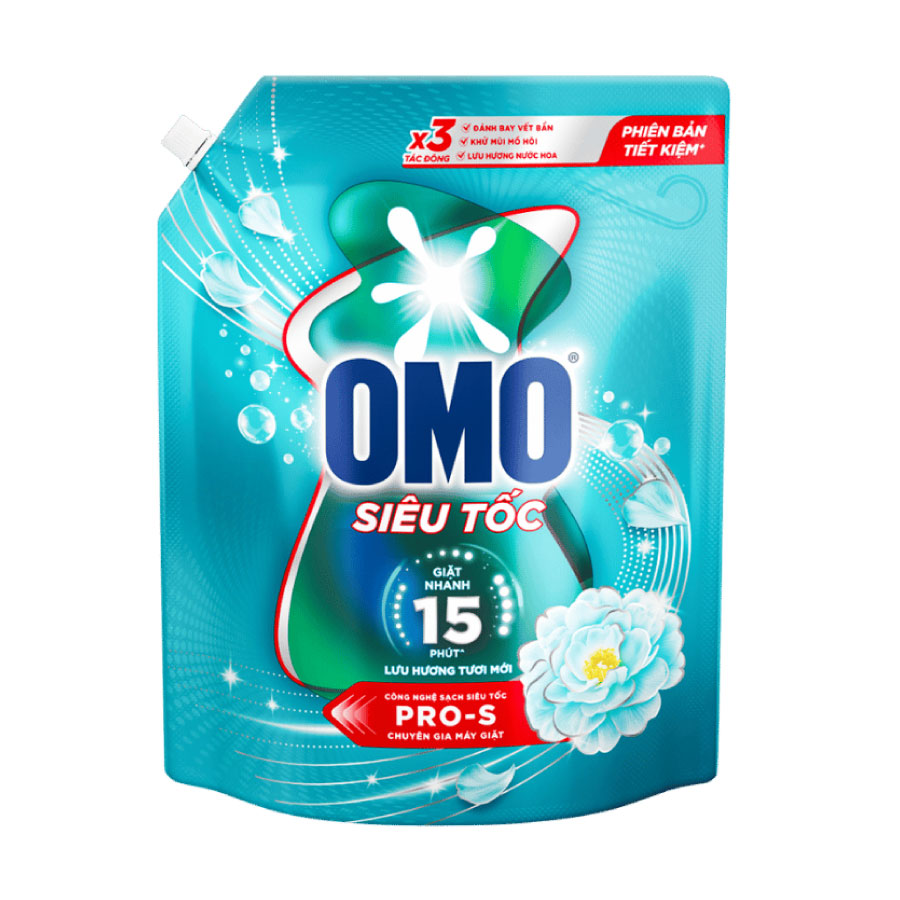 Nước Giặt OMO Siêu Tốc Lưu Hương Tươi Mới 3.4Kg