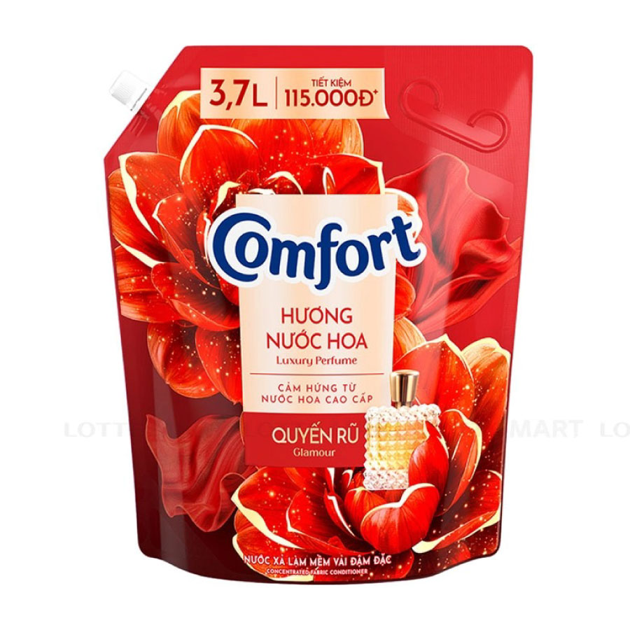 Nước xả vải Comfort Chăm Sóc Chuyên Sâu Hương Nước Hoa Quyến Rũ túi 3.7L
