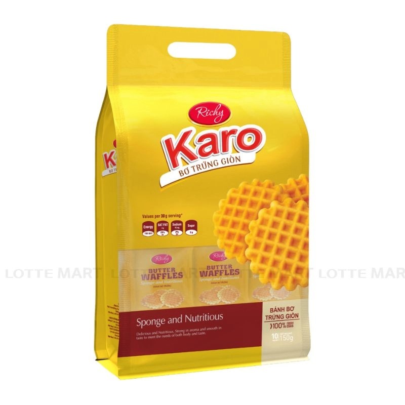 Bánh Richy Karo bơ trứng giòn túi 150g x 24 gói