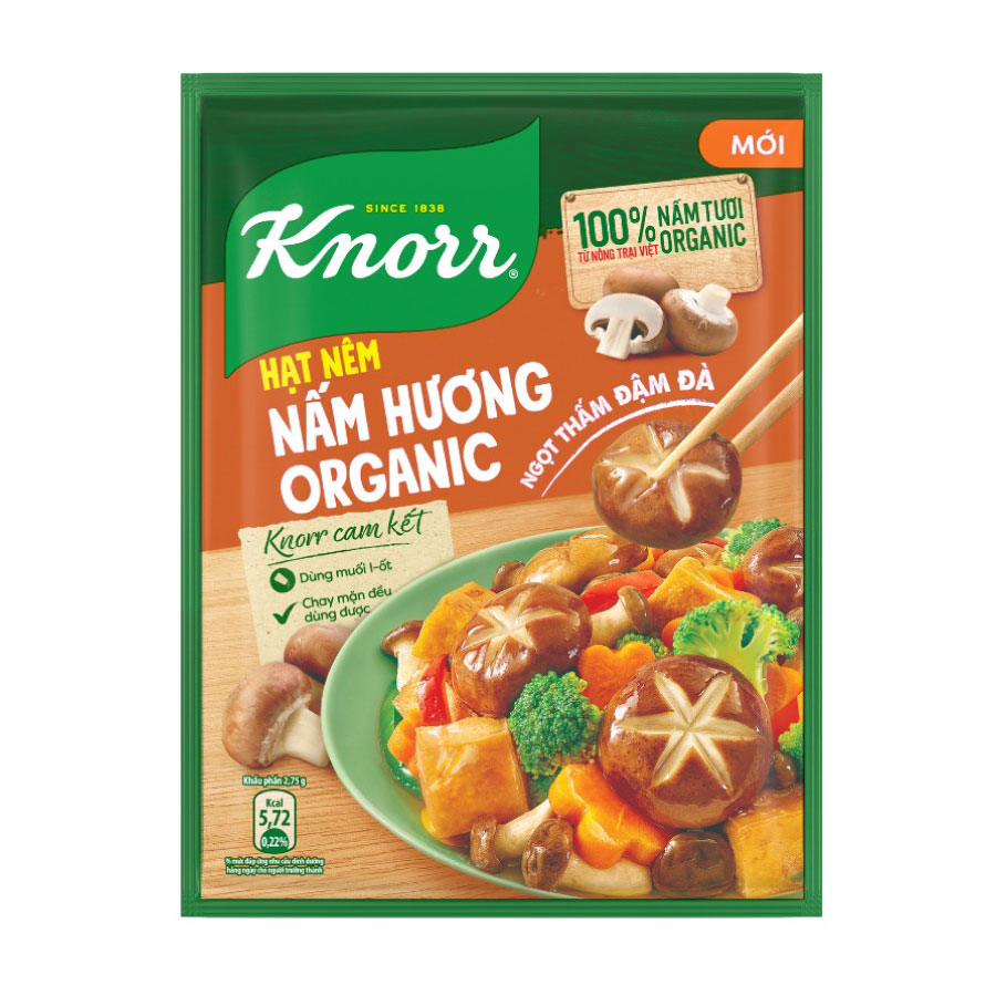 Hạt Nêm KNORR Nấm Hương Organic, Rau Củ 380g