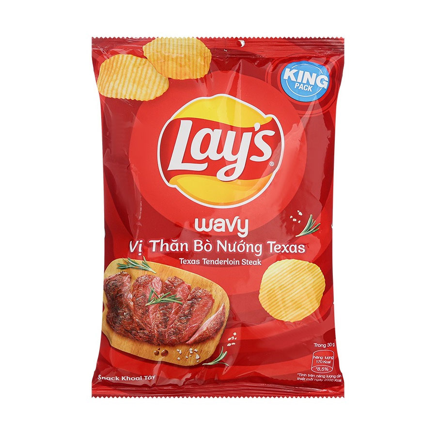 Bánh snack Lay's Wavy than bò nướng Texas 50g