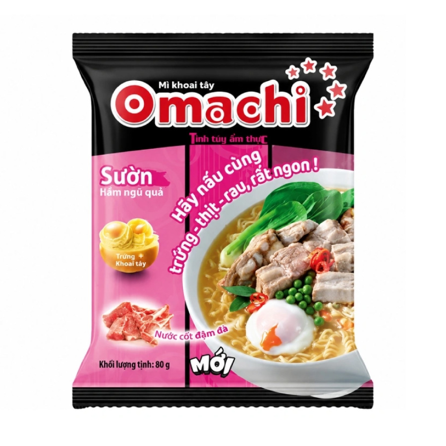 Mì gói dinh dưỡng khoai tây Omachi sườn hầm ngủ quả 80g